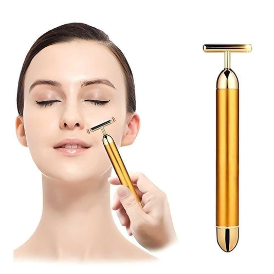 24K Gold Energy Beauty Bar Electric Facial Massage Roller - trendykraft
