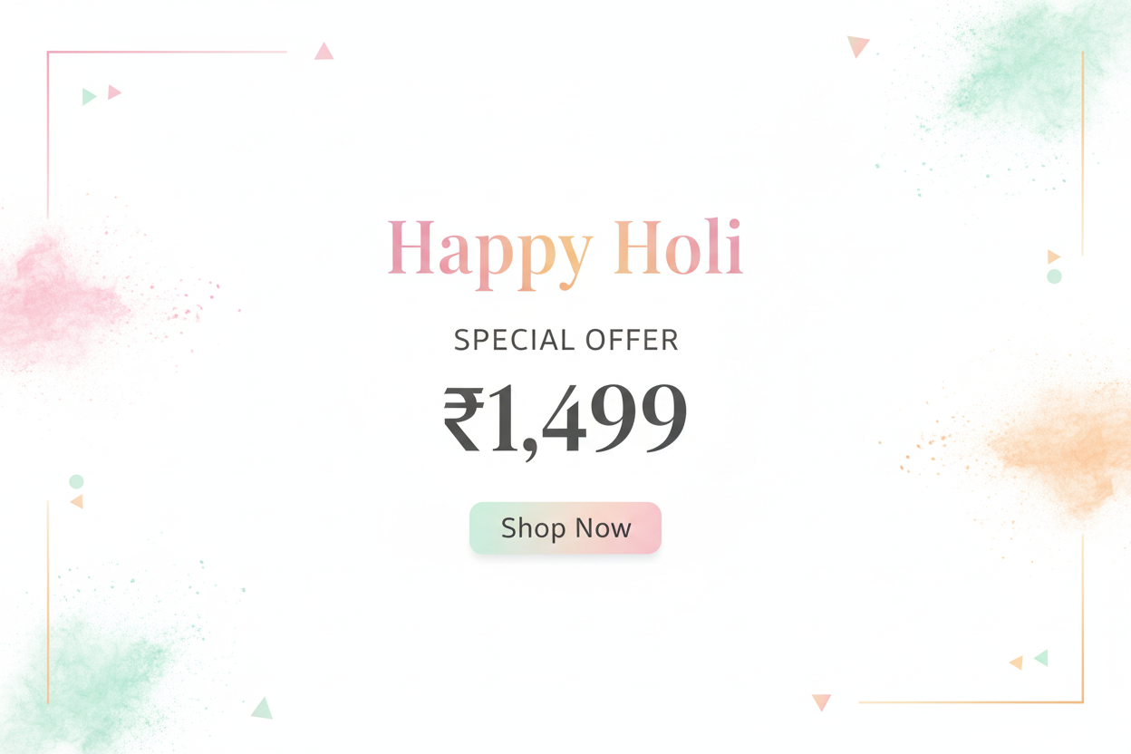 Minimalistic Happy Holi USB-C Storage Banner